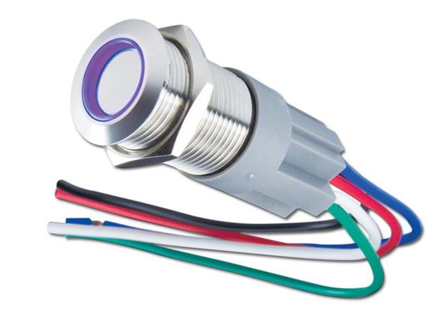 Oracle Pre-Wired Momentary Style Flush Mount LED Switch; UV/Purple (Universal; Some Adaptation May Be Required)