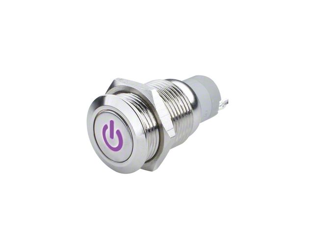 Oracle Pre-Wired Power Symbol On/Off Flush Mount LED Switch; UV/Purple (Universal; Some Adaptation May Be Required)