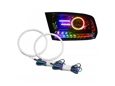 Oracle LED Halo Headlight Conversion Kit; ColorSHIFT (13-18 RAM 2500 w/ Factory Projector Headlights)