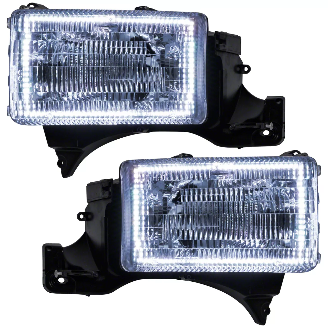 4" Round White Halo Fog Lights – Chrome Housing, Clear Lens, Universal Fit (Pair)