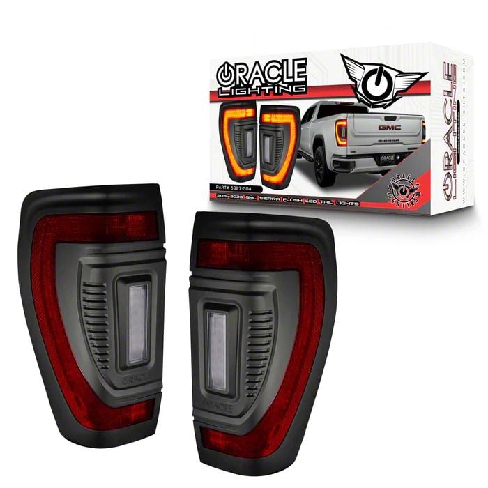 Oracle Sierra 1500 Flush Style LED Tail Lights; Black Housing; Red