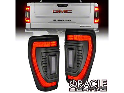 Oracle Flush Style LED Tail Lights; Black Housing; Tinted Lens (19-23 Sierra 1500)