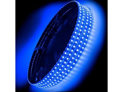Oracle LED Illuminated Wheel Rings; Blue Double Row (Universal; Some Adaptation May Be Required)