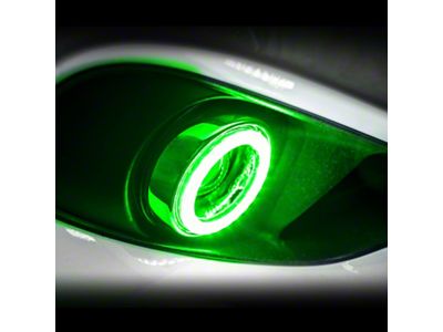 Oracle Waterproof Surface Mount LED Halo Fog Light Conversion Kit; Green (14-15 Silverado 1500)