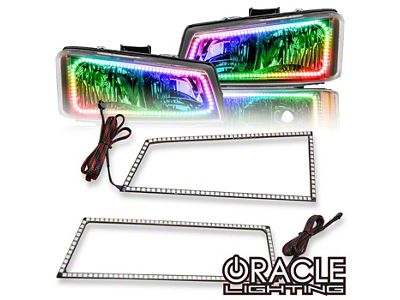 Oracle LED Headlight Dual Halo Kit; ColorSHIFT (03-06 Silverado 3500 HD)