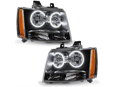 Oracle OE Style Headlights with LED Halo; Black Housing; Clear Lens (07-14 Tahoe)