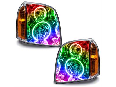 Oracle OE Style Headlights with ColorSHIFT Halo; Chrome Housing; Clear Lens (07-14 Yukon)