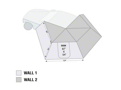 Overland Vehicle Systems Nomadic 270 LT Awning Wall 2; Driver Side (Universal; Some Adaptation May Be Required)