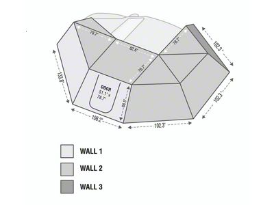 Overland Vehicle Systems HD Nomadic 270 Awning Wall 1, 2 and 3 Kit; Driver Side (Universal; Some Adaptation May Be Required)