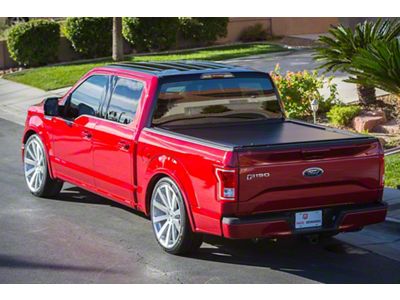 Pace Edwards Full Metal JackRabbit Retractable Bed Cover with Explorer Rails; Gloss Black (15-20 F-150)