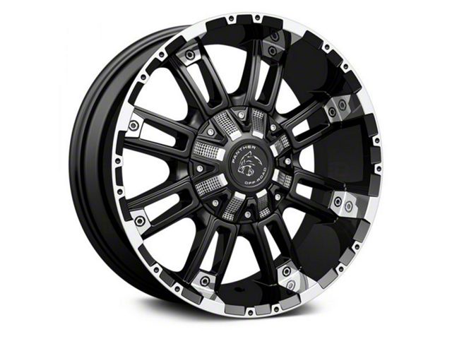 Panther Off Road 816 Flat Black Machined 6-Lug Wheel; 20x9; -12mm Offset (21-24 Tahoe)