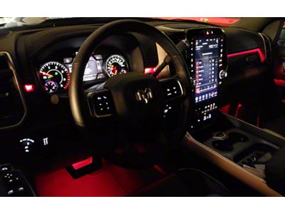 Paragoptics Factory Ambient Lighting Upgrade; True Red (2019 RAM 1500 Laramie Quad Cab w/ Factory Dash Lighting)