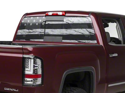 SEC10 Perforated Distressed Flag Rear Window Decal (07-25 Sierra 1500)