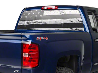 SEC10 Perforated Distressed Flag Rear Window Decal (07-24 Silverado 1500)