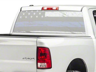 SEC10 Perforated Real Flag Rear Window Decal; Blue Line (94-25 RAM 1500)