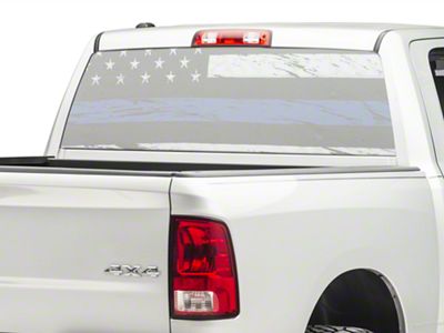 SEC10 Perforated Real Flag Rear Window Decal; Blue Line (02-24 RAM 1500)