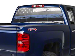 SEC10 Perforated Real Flag Rear Window Decal; Blue Line (99-25 Silverado 1500)