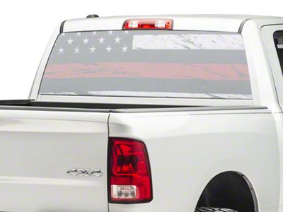 SEC10 Perforated Real Flag Rear Window Decal; Red Line (02-24 RAM 1500)