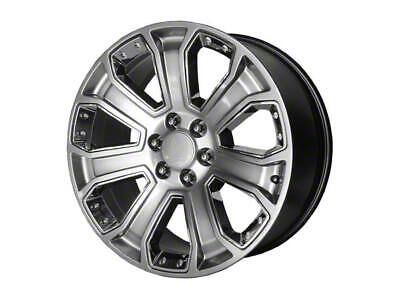 Performance Replicas PR113 Hyper Silver Dark with Chrome Accents 6-Lug Wheel; 22x9; 24mm Offset (07-13 Sierra 1500)