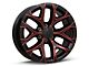 Performance Replicas PR177 Gloss Black Red Milled 6-Lug Wheel; 22x9; 24mm Offset (07-13 Sierra 1500)