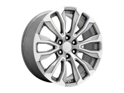 PR211 Silver Machined Face 6-Lug Wheel; 24x10; 31mm Offset (07-13 Sierra 1500)