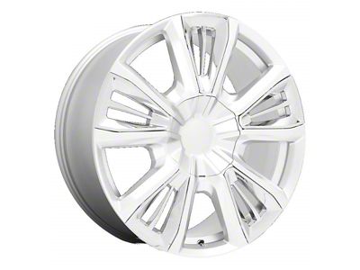 PR212 Silver with Chrome Accents 6-Lug Wheel; 22x9; 28mm Offset (07-13 Sierra 1500)