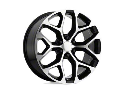 PR176 Gloss Black Machined 6-Lug Wheel; 28x10; 31mm Offset (07-13 Silverado 1500)