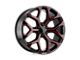 Performance Replicas PR176 Gloss Black Red Milled 6-Lug Wheel; 26x10; 24mm Offset (07-13 Silverado 1500)