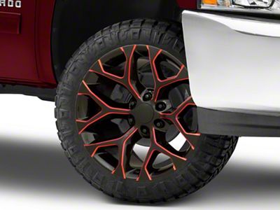 Performance Replicas PR176 Gloss Black Red Milled 6-Lug Wheel; 22x9; 24mm Offset (07-13 Silverado 1500)