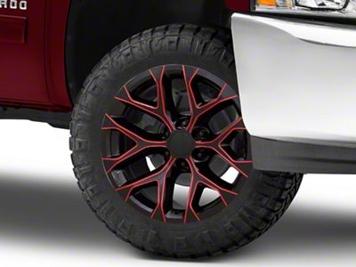 Performance Replicas PR177 Gloss Black Red Milled 6-Lug Wheel; 20x9; 24mm Offset (07-13 Silverado 1500)