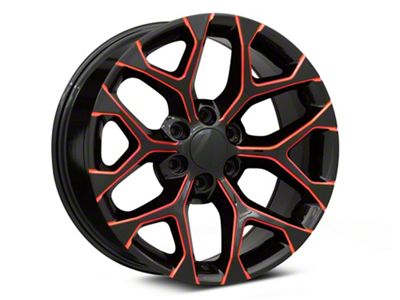 Performance Replicas PR176 Gloss Black Red Milled 6-Lug Wheel; 22x9; 24mm Offset (07-14 Tahoe)