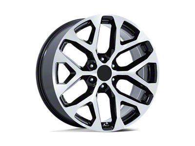 PR177 Gloss Black Machined Face 6-Lug Wheel; 24x10; 24mm Offset (07-14 Tahoe)