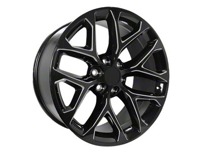 PR177 Gloss Black Milled 6-Lug Wheel; 22x9; 24mm Offset (07-14 Tahoe)