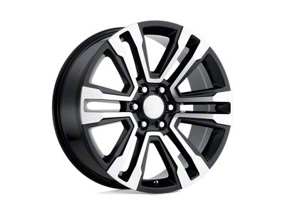 PR182 Gloss Black Machined 6-Lug Wheel; 24x10; 31mm Offset (07-14 Tahoe)