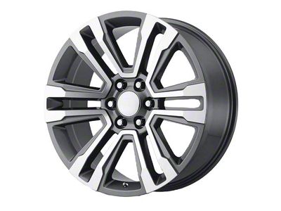 PR182 Gunmetal Machined 6-Lug Wheel; 22x9; 24mm Offset (07-14 Tahoe)