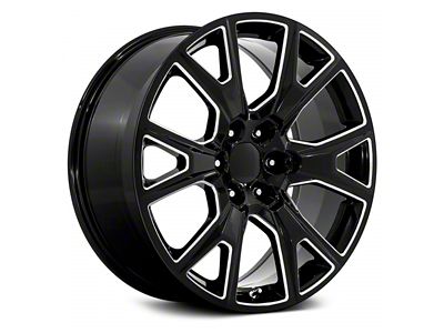 PR199 Gloss Black Milled 6-Lug Wheel; 22x9; 28mm Offset (07-14 Tahoe)
