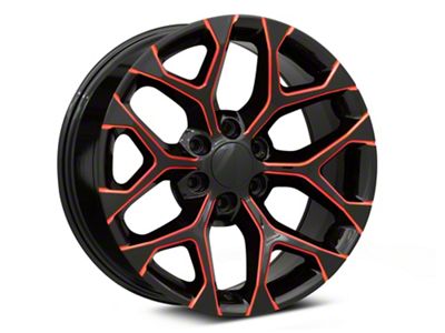 PR176 Gloss Black Red Milled 6-Lug Wheel; 24x10; 24mm Offset (07-14 Yukon)
