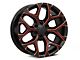 Performance Replicas PR176 Gloss Black Red Milled 6-Lug Wheel; 24x10; 24mm Offset (07-14 Yukon)