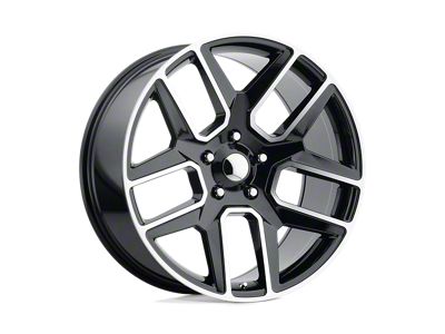 Performance Replicas PR192 Gloss Black Machined 5-Lug Wheel; 22x10; 25mm Offset (09-18 RAM 1500)