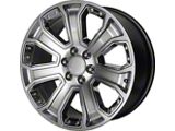 PR113 Hyper Silver Dark with Chrome Accents 6-Lug Wheel; 20x9; 24mm Offset (14-18 Sierra 1500)