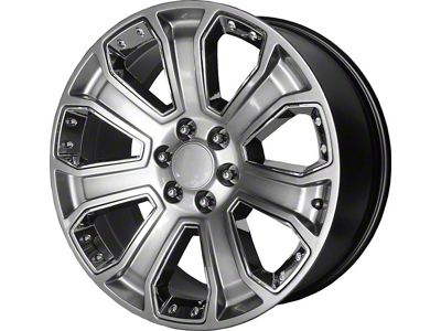 Performance Replicas PR113 Hyper Silver Dark with Chrome Accents 6-Lug Wheel; 20x9; 24mm Offset (14-18 Sierra 1500)