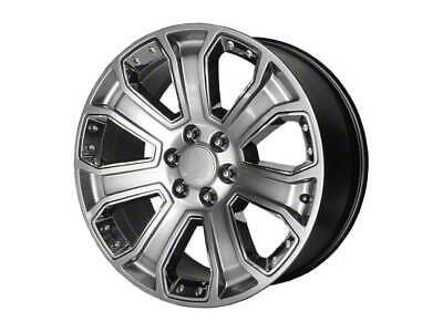 PR113 Hyper Silver Dark with Chrome Accents 6-Lug Wheel; 22x9; 24mm Offset (14-18 Sierra 1500)