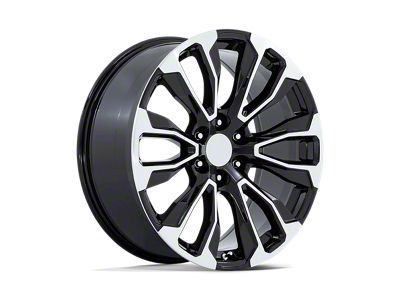 PR211 Gloss Black Machined Face 6-Lug Wheel; 24x10; 31mm Offset (14-18 Sierra 1500)
