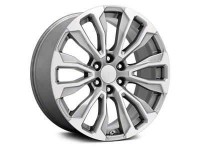 Performance Replicas PR211 Silver Machined Face 6-Lug Wheel; 22x9; 28mm Offset (14-18 Sierra 1500)