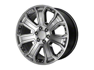 PR113 Hyper Silver Dark with Chrome Accents 6-Lug Wheel; 22x9; 24mm Offset (14-18 Silverado 1500)