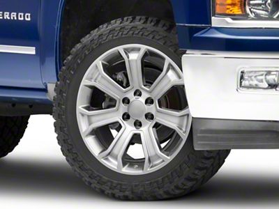 PR166 Hyper Silver 6-Lug Wheel; 22x9; 24mm Offset (14-18 Silverado 1500)