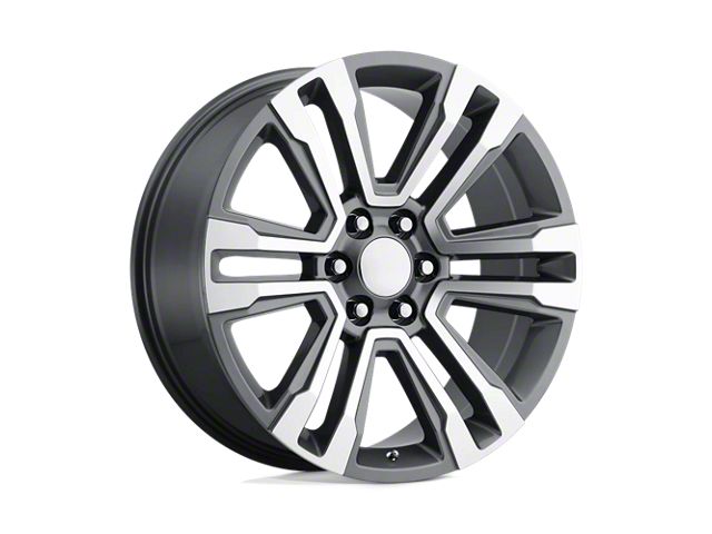 Performance Replicas PR182 Gunmetal Machined 6-Lug Wheel; 20x9; 24mm Offset (14-18 Silverado 1500)