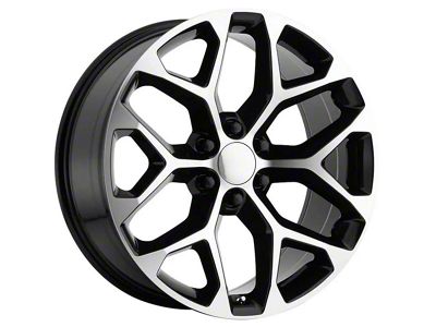 PR176 Gloss Black Machined 6-Lug Wheel; 20x9; 24mm Offset (15-20 Tahoe)