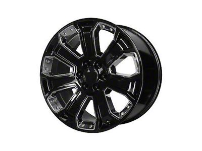 Performance Replicas PR113 Gloss Black with Chrome Accents 6-Lug Wheel; 22x9; 24mm Offset (15-20 Yukon)