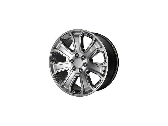 Performance Replicas PR113 Hyper Silver Dark with Chrome Accents 6-Lug Wheel; 22x9; 24mm Offset (15-20 Yukon)